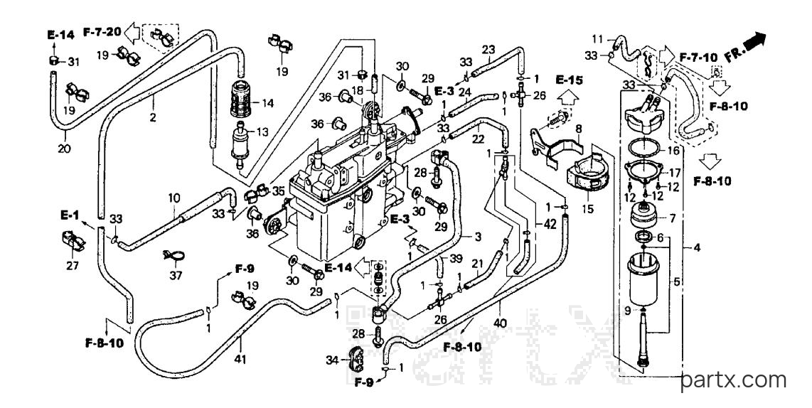 Honda BF130A2 LA - WATER SEPARATOR - FUEL PIPE