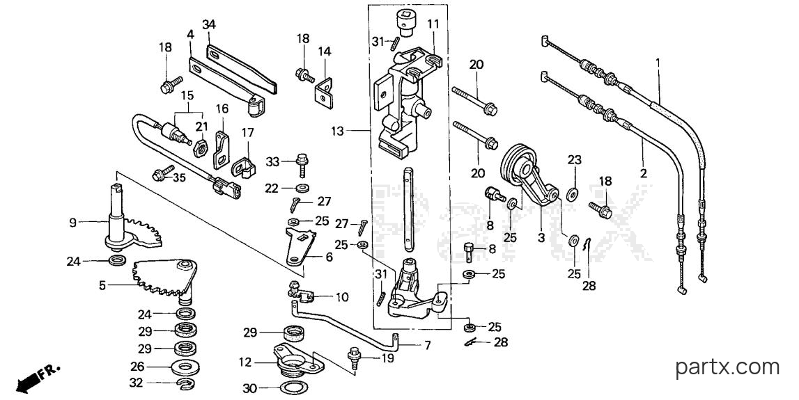 Honda BF115A1 XCA - SHIFT SHAFT