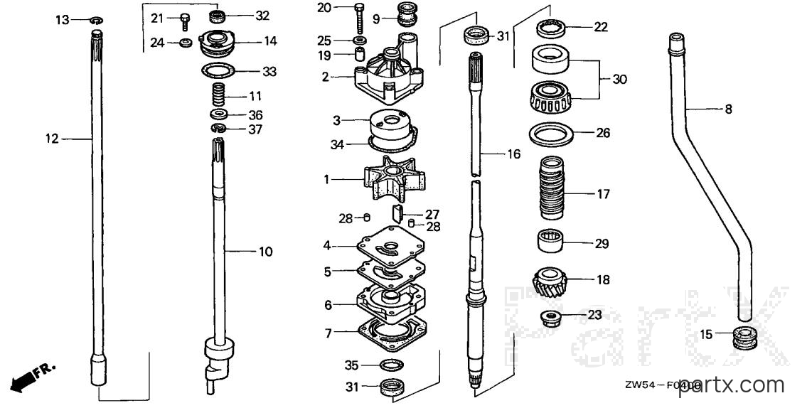 Honda BF130AX LA - WATER PUMP - VERTICAL SHAFT