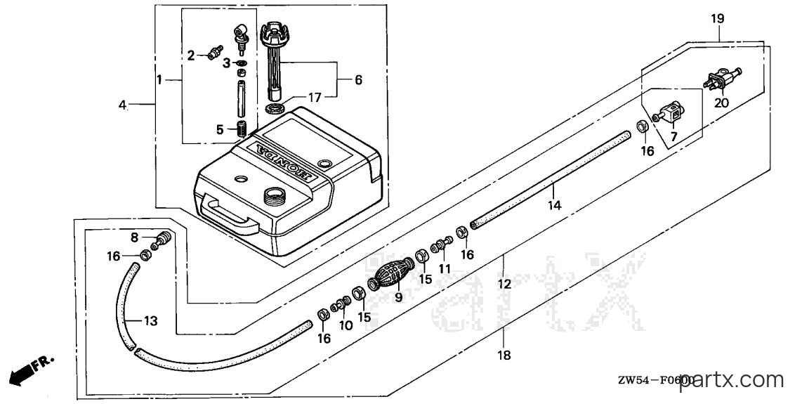 Honda BF115A2 XCA - FUEL TANK