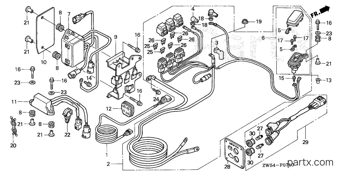 Honda BF130AX XA - STARTER CABLE
