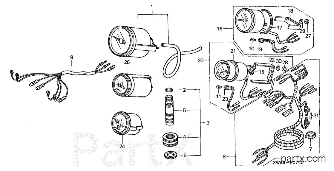 Honda BF115AY LA - SPEEDOMETER - TACHOMETER