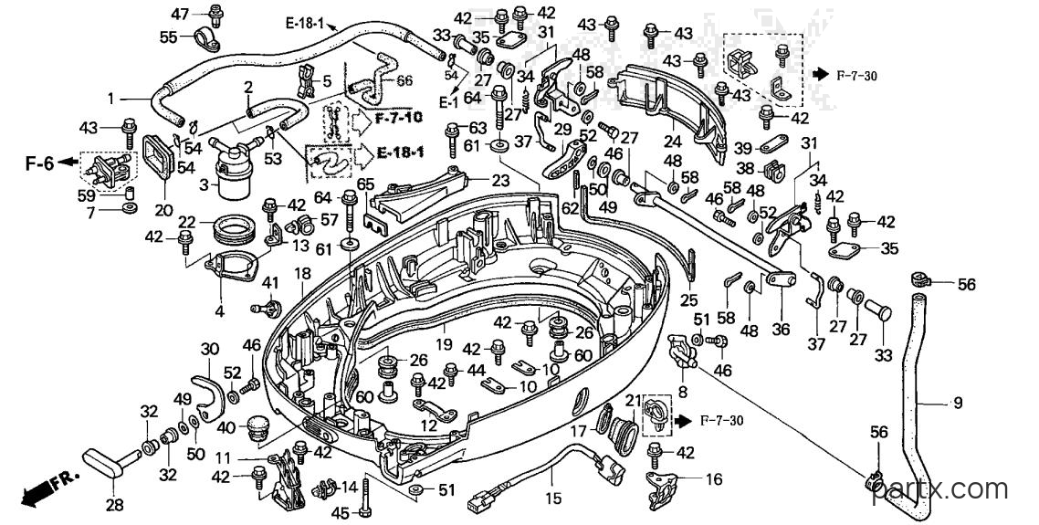 Honda BF115A1 XA - LOWER CASE