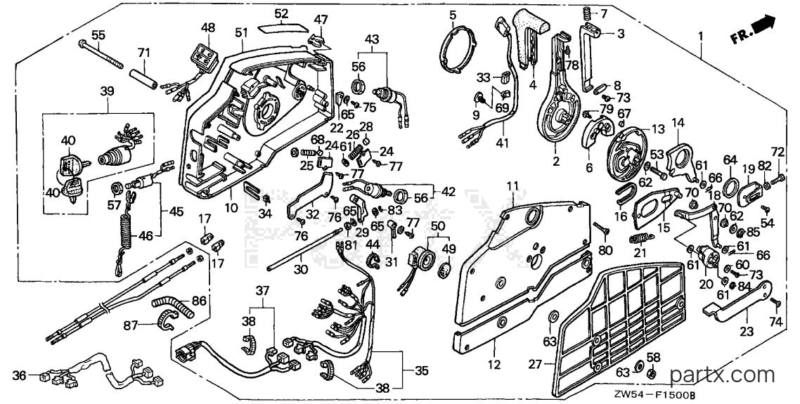 Honda BF130A2 XCA - REMOTE CONTROL (SIDE MOUNT)
