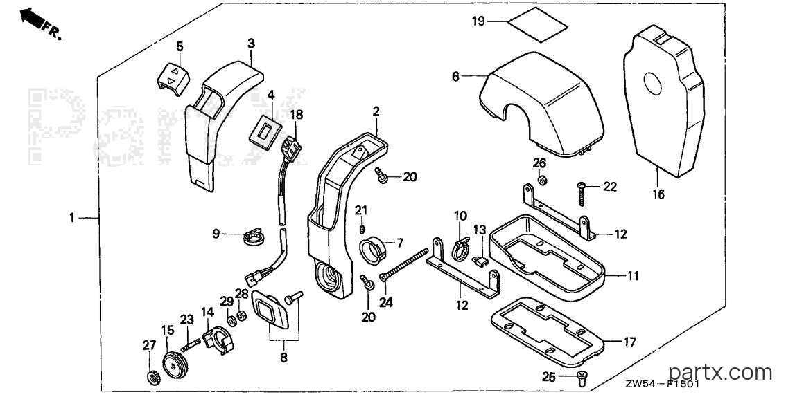 Honda BF130AX LA - REMOTE CONTROL (TOP MOUNT SINGLE TYPE)