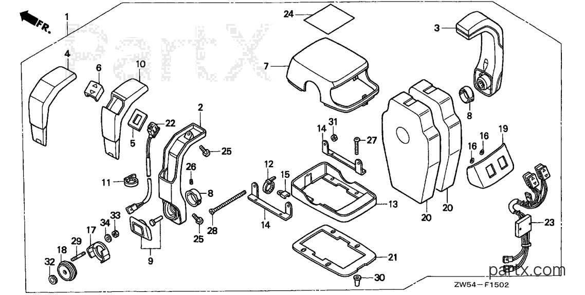 Honda BF130AX XA - REMOTE CONTROL (TOP MOUNT DUAL TYPE)