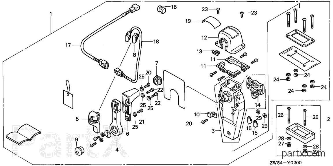 Honda BF115A1 LCA - REMOTE CONTROL (TOP MOUNT SINGLE TYPE) (R.)