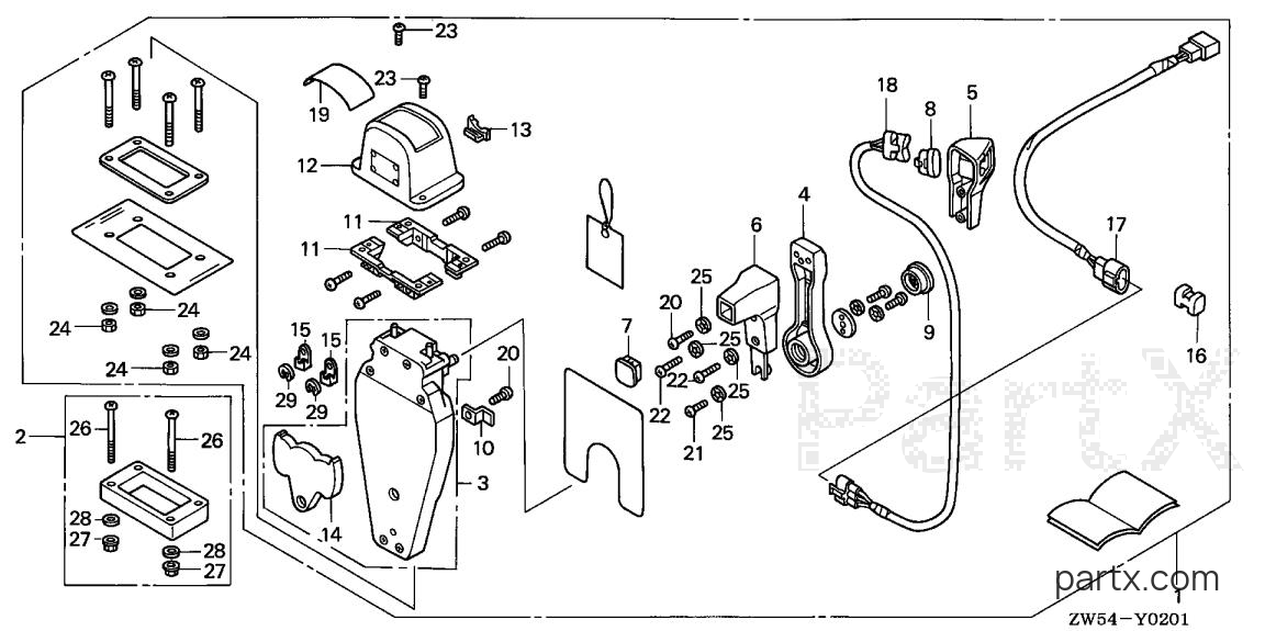 Honda BF130A1 XA - REMOTE CONTROL (TOP MOUNT SINGLE TYPE) (L.)