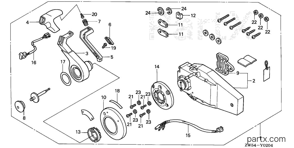 Honda BF115A2 LCA - REMOTE CONTROL (FLUSH MOUNT TYPE) (R.)