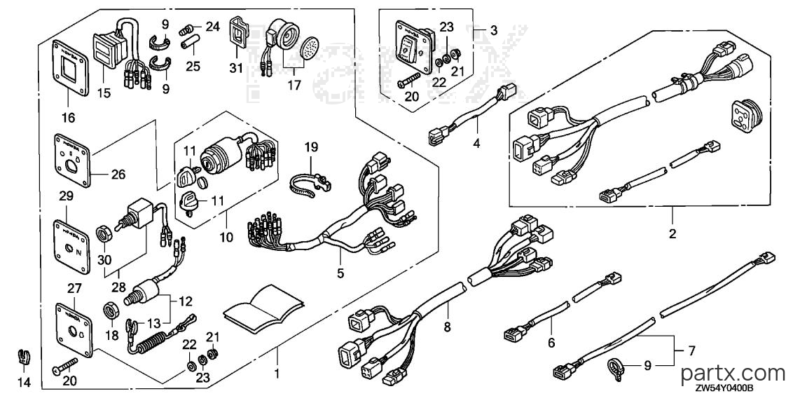 Honda BF115A2 LCA - CONTROL PANEL - LIGHT SWITCH KIT