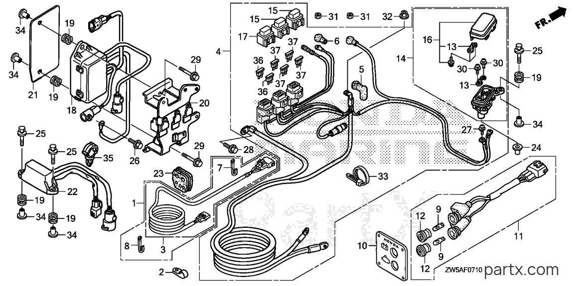 Honda BF115AK0 LA - STARTER CABLE