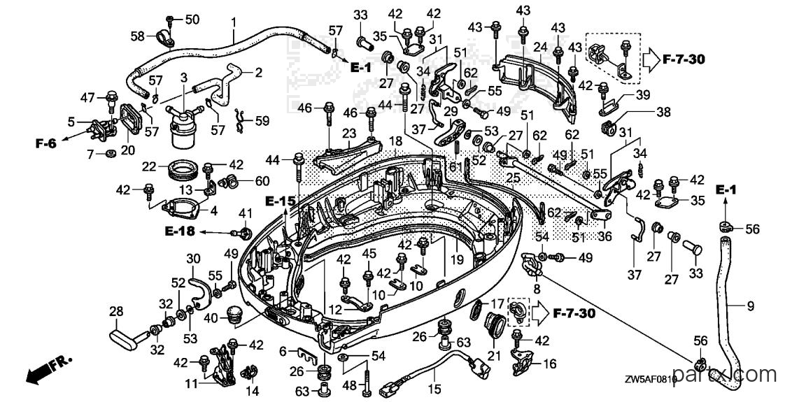 Honda BF115AK0 XA - LOWER CASE