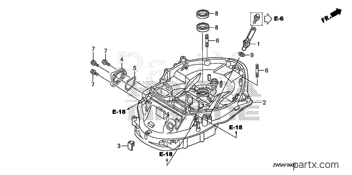Honda BF115AK0 XA - MOUNT CASE
