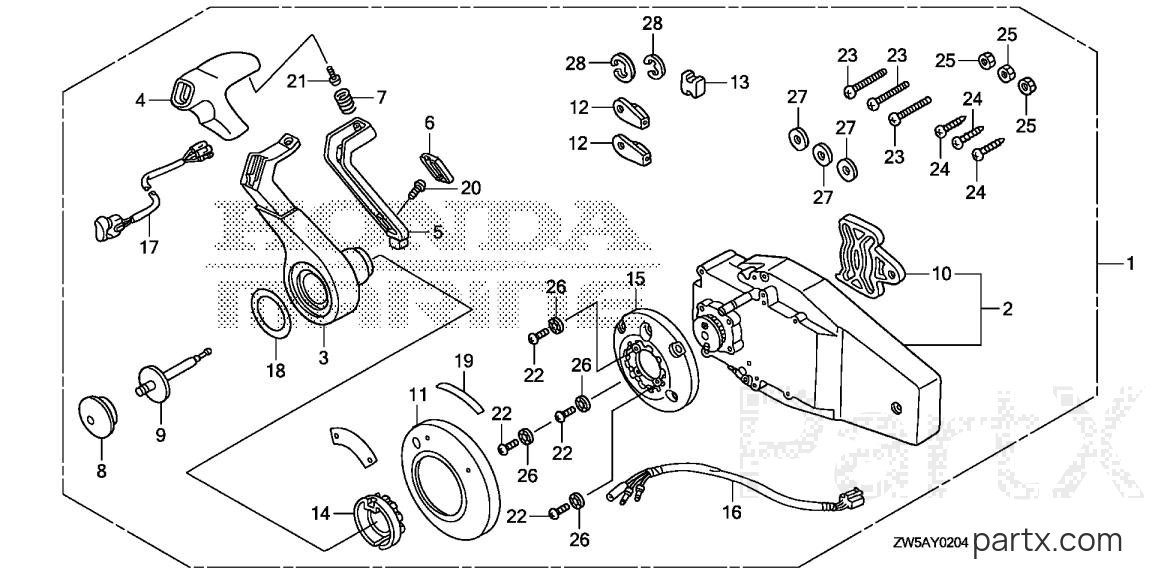 Honda BF115AK0 XA - REMOTE CONTROL (FLUSH MOUNT TYPE) (R.)