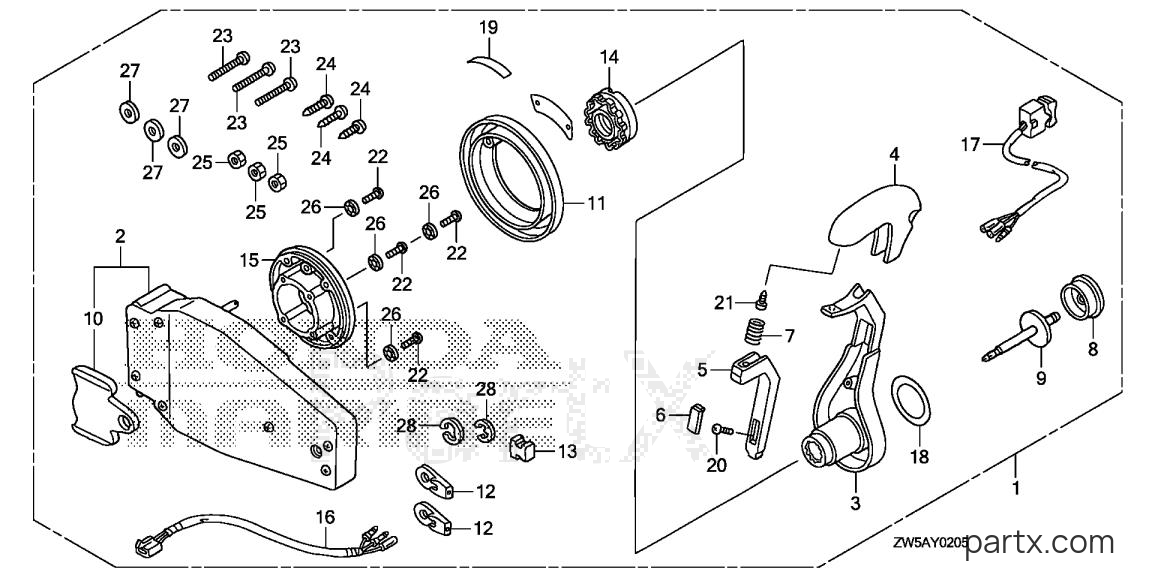 Honda BF115AK0 XA - REMOTE CONTROL (FLUSH MOUNT TYPE) (L.)