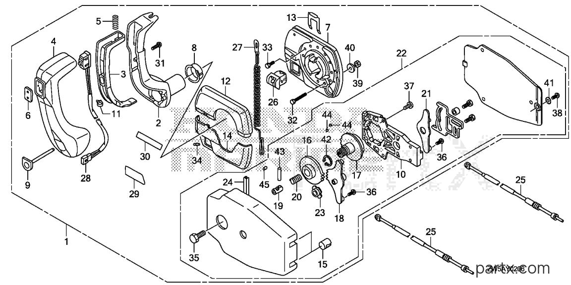 Honda BF115AK0 XA - REMOTE CONTROL (PANEL MOUNT)