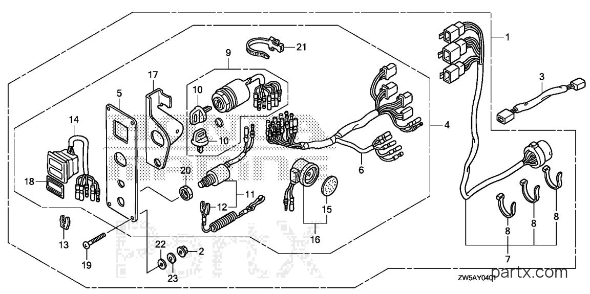 Honda BF115AK0 LA - SWITCH PANEL KIT