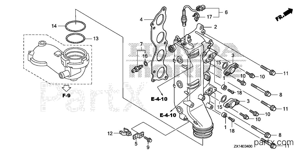 Honda BF115D XA - EXHAUST PIPE