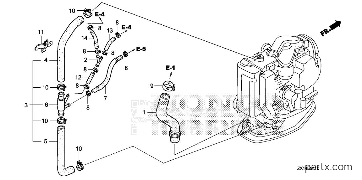 Honda BF115D LA - WATER HOSE