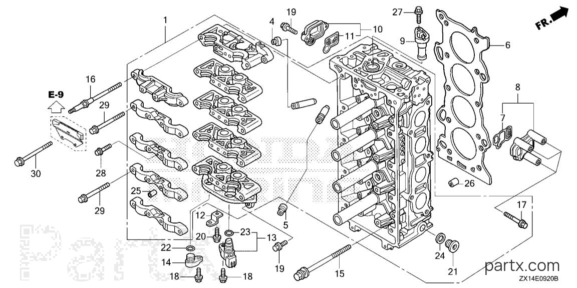 Honda BF115D XA - CYLINDER HEAD