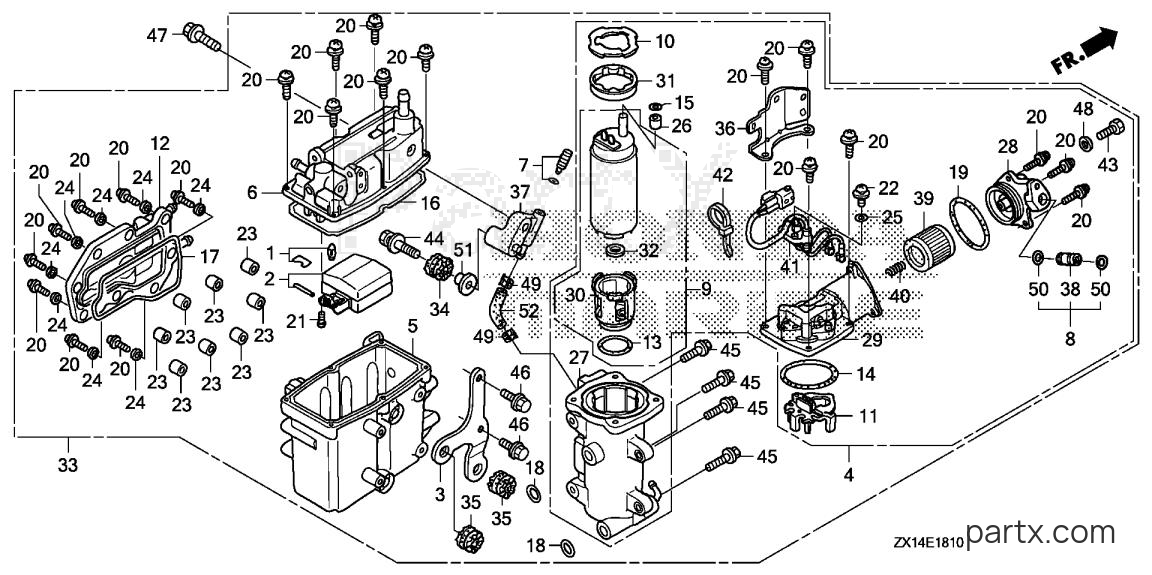 Honda BF115D XA - VAPOR SEPARATOR ASSY.