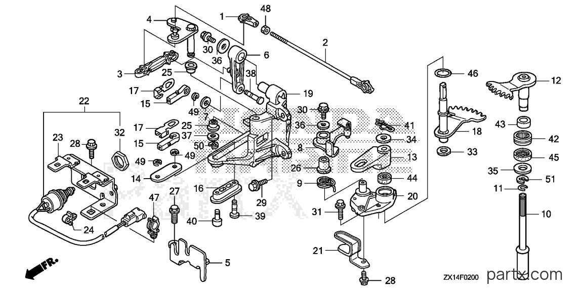 Honda BF115D XCA - SHIFT SHAFT