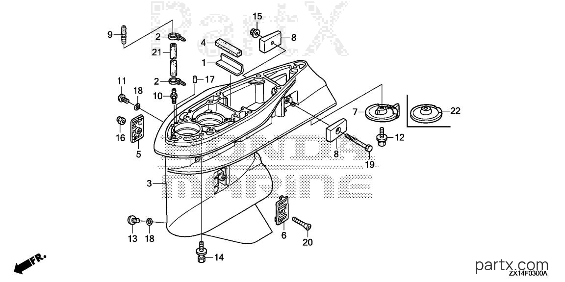 Honda BF115D LA - GEAR CASE