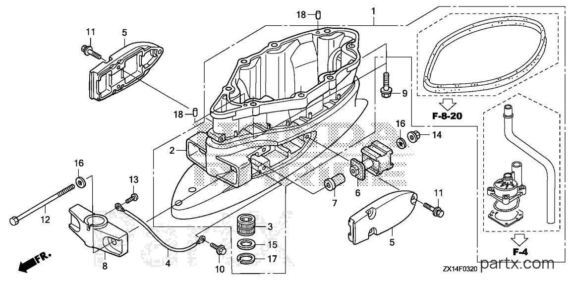 Honda BF115D XA - EXTENSION CASE