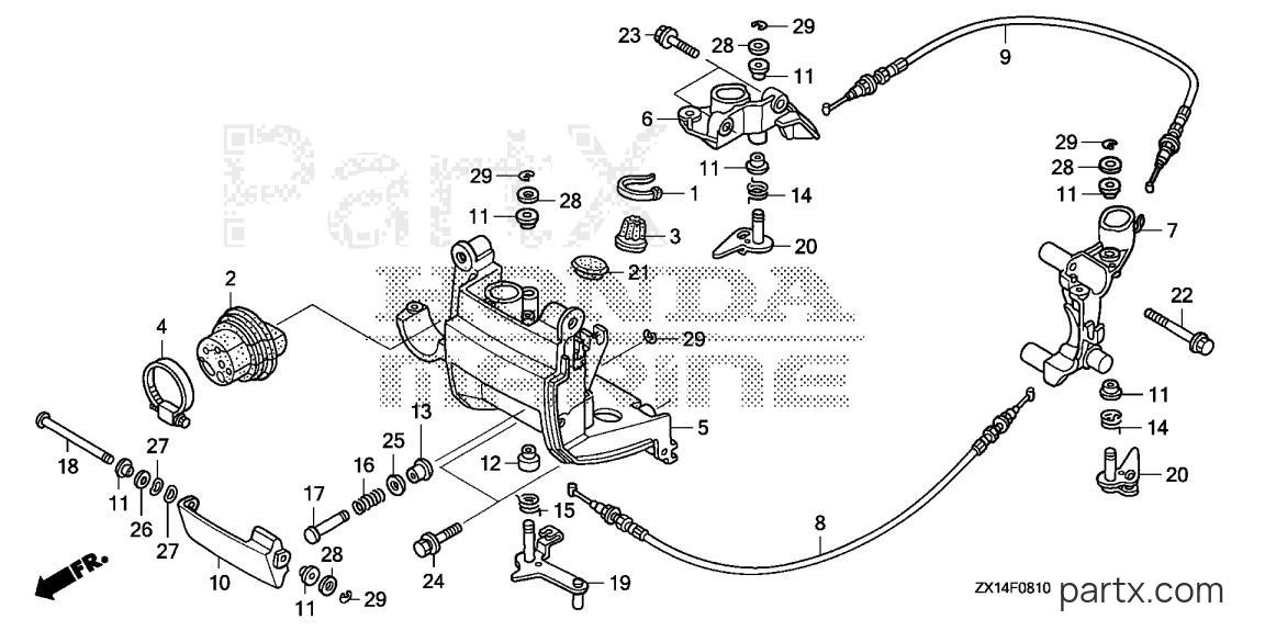 Honda BF115D LA - FRONT COVER BRACKET - FRONT LOCK