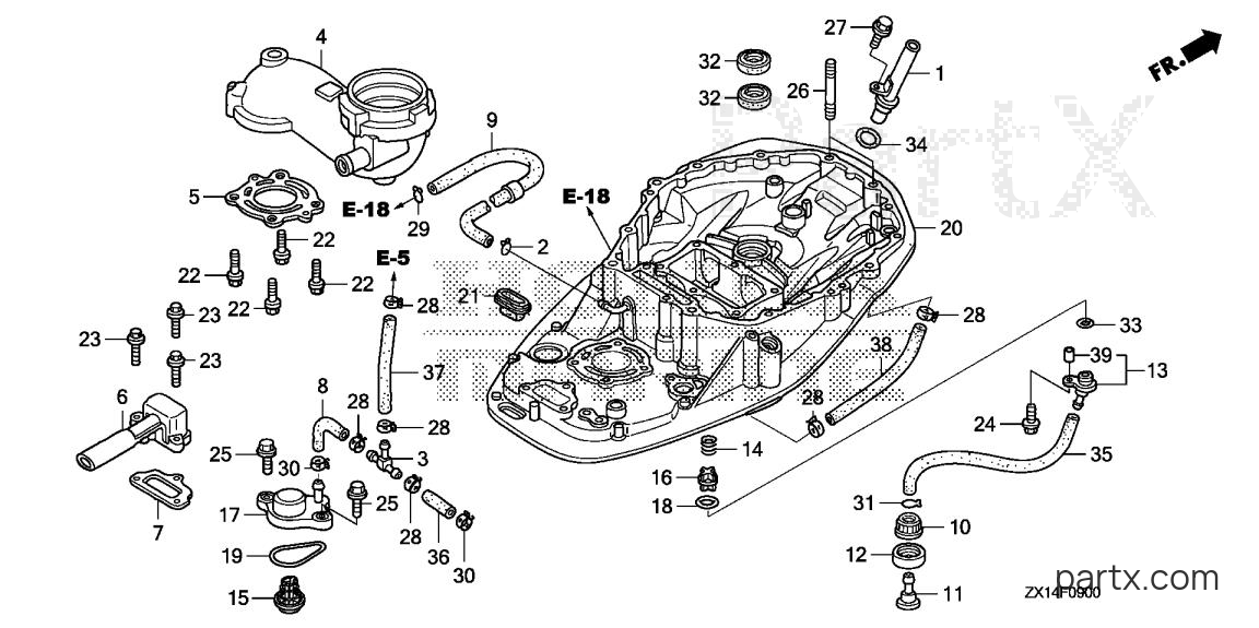 Honda BF115D LA - MOUNT CASE