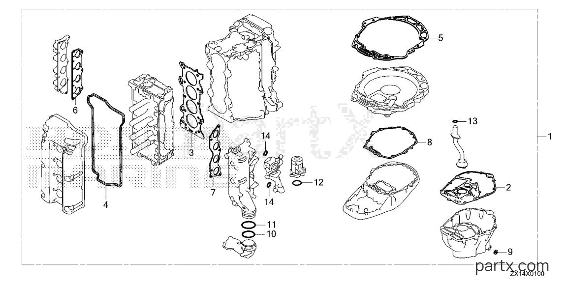 Honda BF115D XCA - GASKET KIT