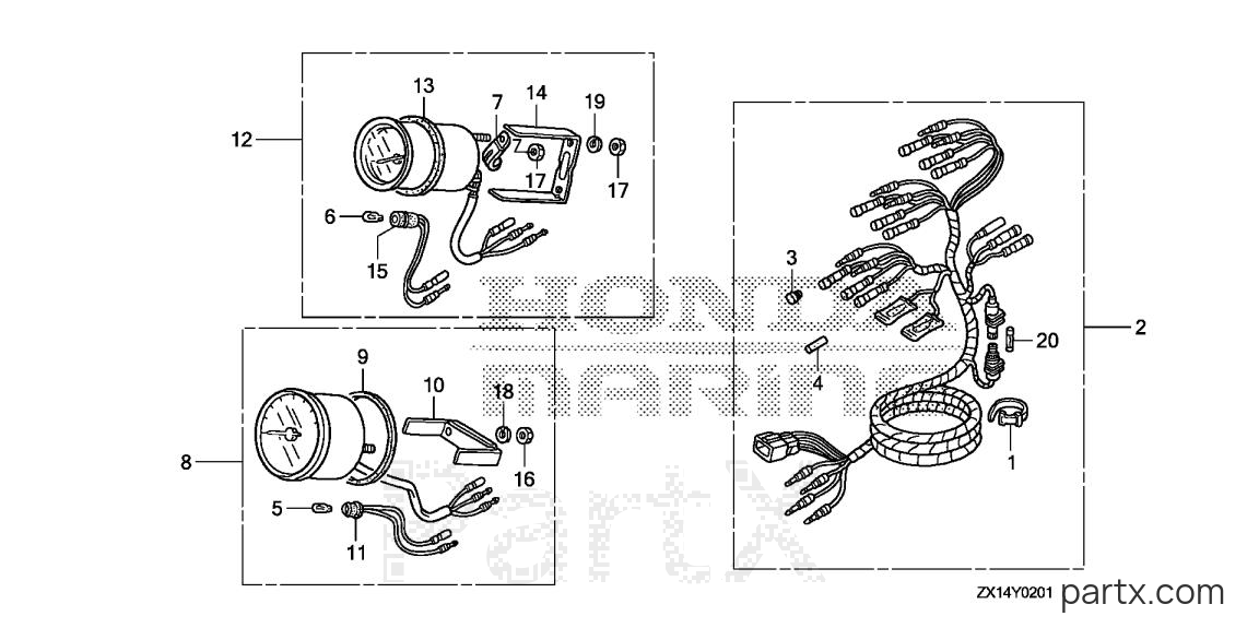 Honda BF115D LA - METER KIT (ANALOG)