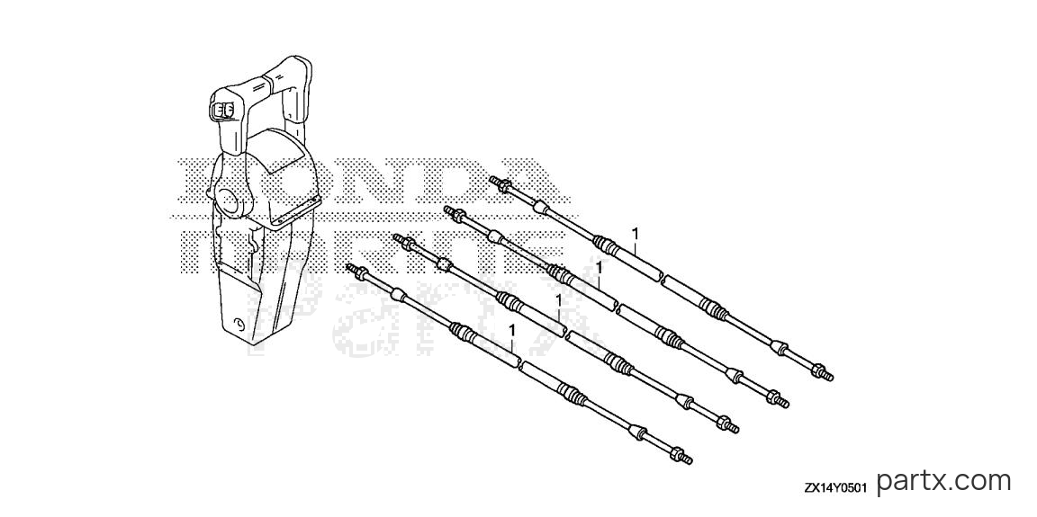 Honda BF115D LA - CABLE (DUAL)