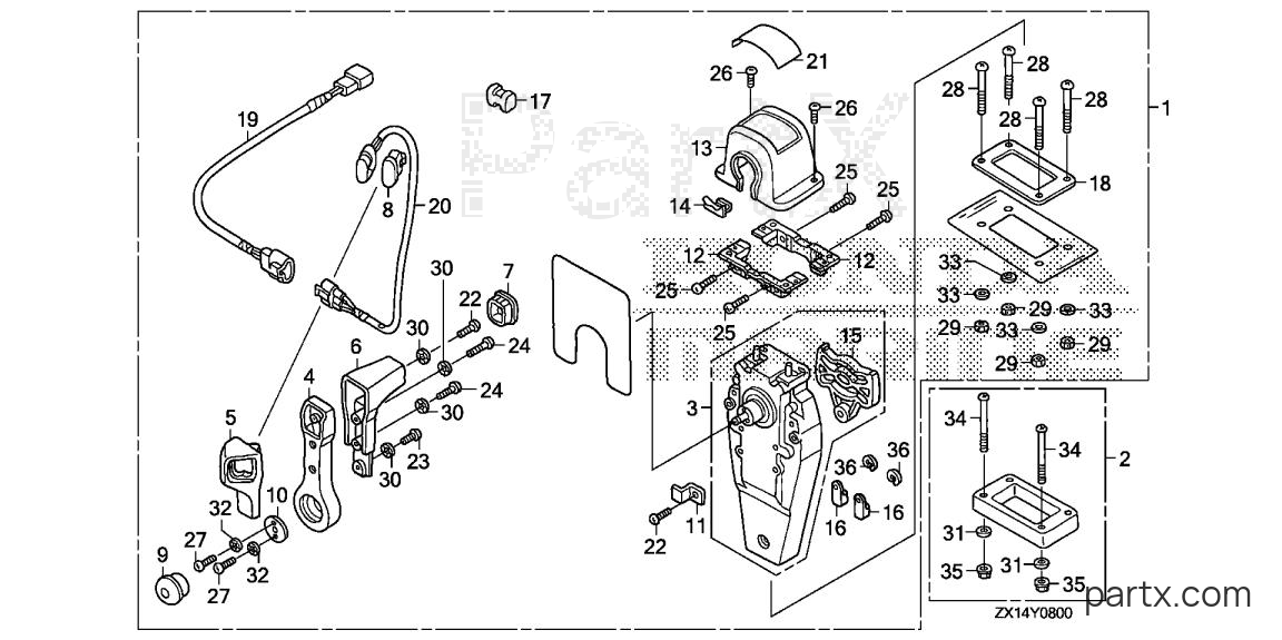 Honda BF115D XCA - REMOTE CONTROL (TOP MOUNT SINGLE TYPE) (R.)