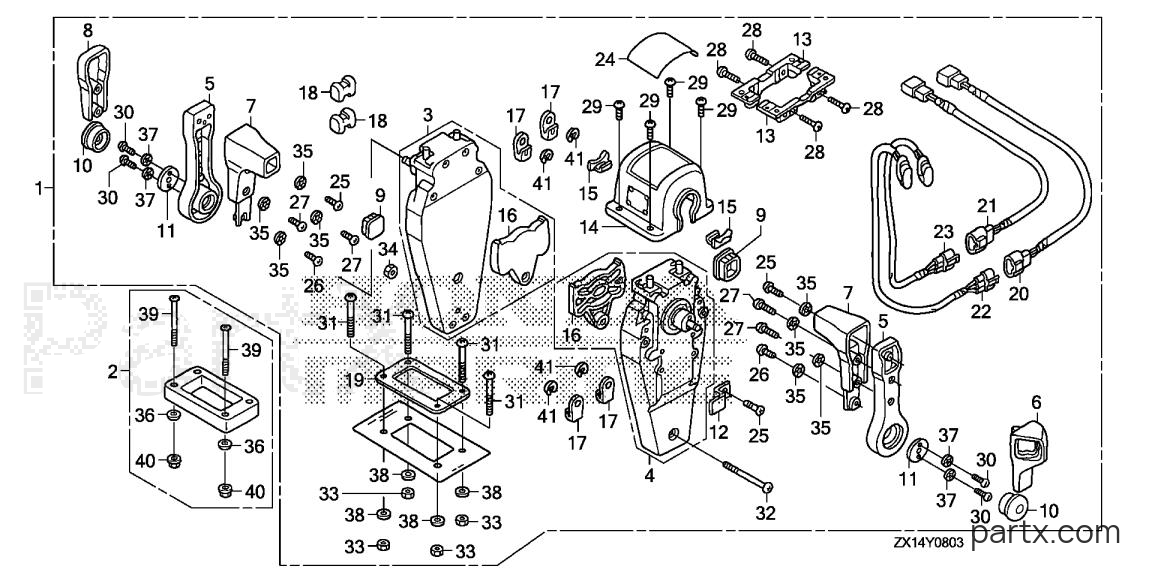 Honda BF115D XCA - REMOTE CONTROL (TOP MOUNT DUAL TYPE) (L.)