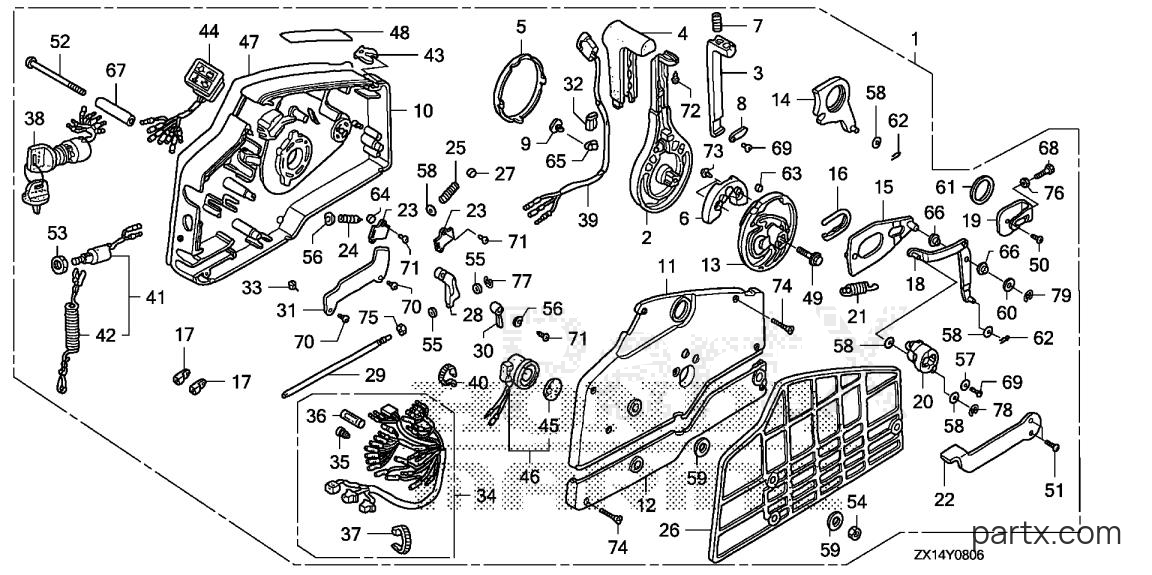 Honda BF115D XA - REMOTE CONTROL (HI-LEX) (HANDLE CAP = GRAY)