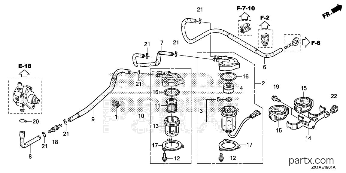 Honda BF115DK1 XCA - WATER SEPARATOR