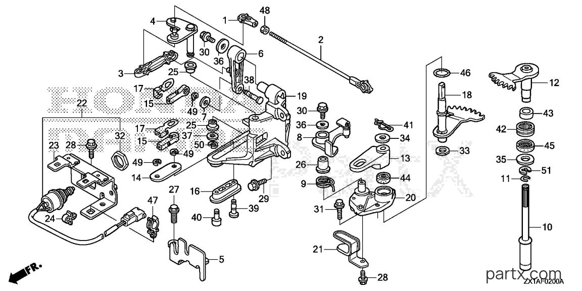Honda BF115DK1 XCA - SHIFT SHAFT