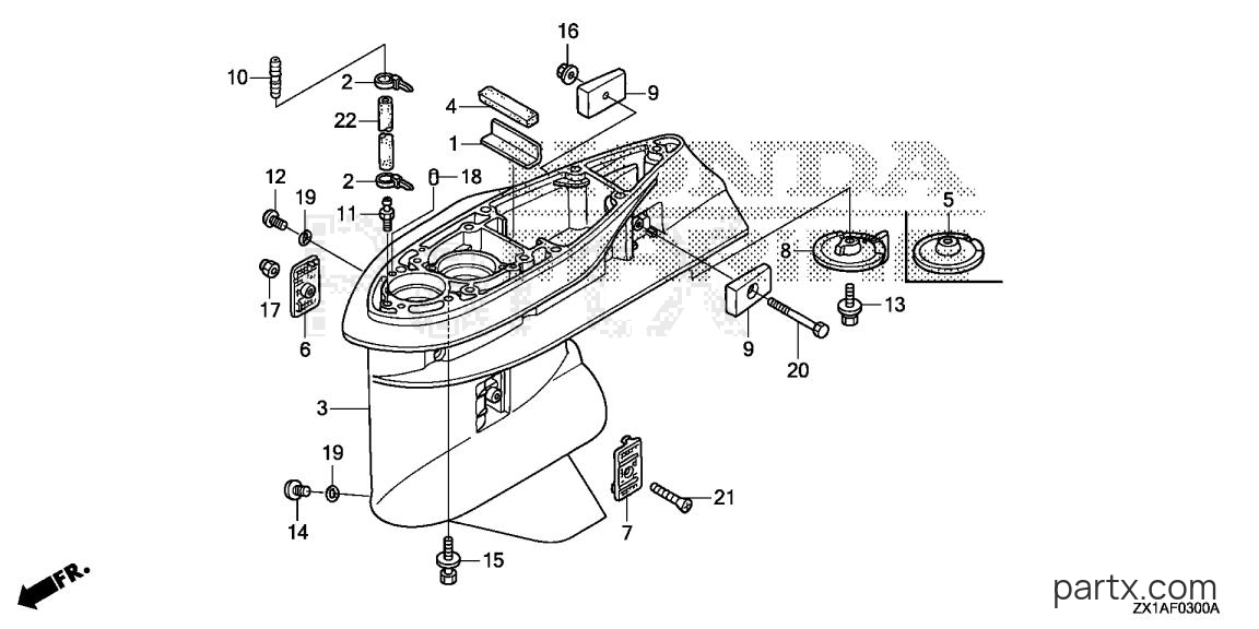 Honda BF115DK1 XCA - GEAR CASE