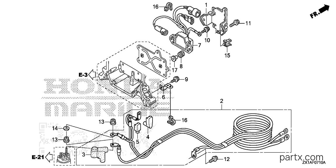 Honda BF115DK1 XCA - STARTER CABLE