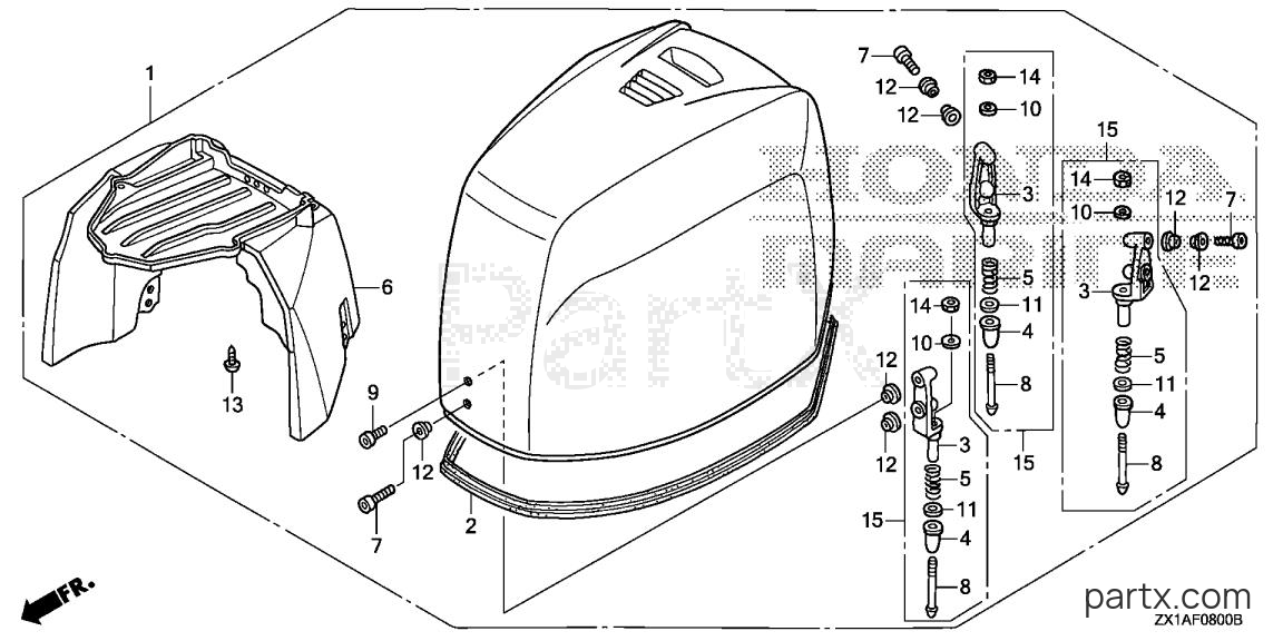 Honda BF115DK1 XA - ENGINE COVER ASSY.