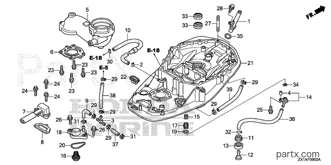 Honda BF115DK1 XCA - MOUNT CASE