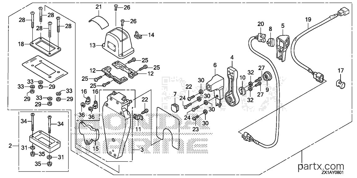 Honda BF115DK1 XCA - REMOTE CONTROL (TOP MOUNT SINGLE TYPE) (L.)