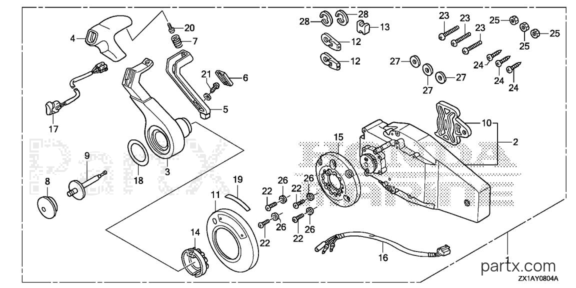 Honda BF115DK1 XCA - REMOTE CONTROL (FLUSH MOUNT TYPE) (R.)