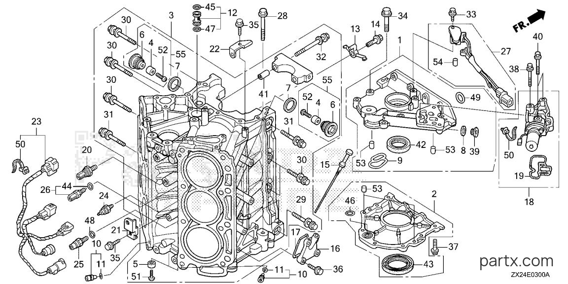 Honda BF250A XCW - CYLINDER BLOCK