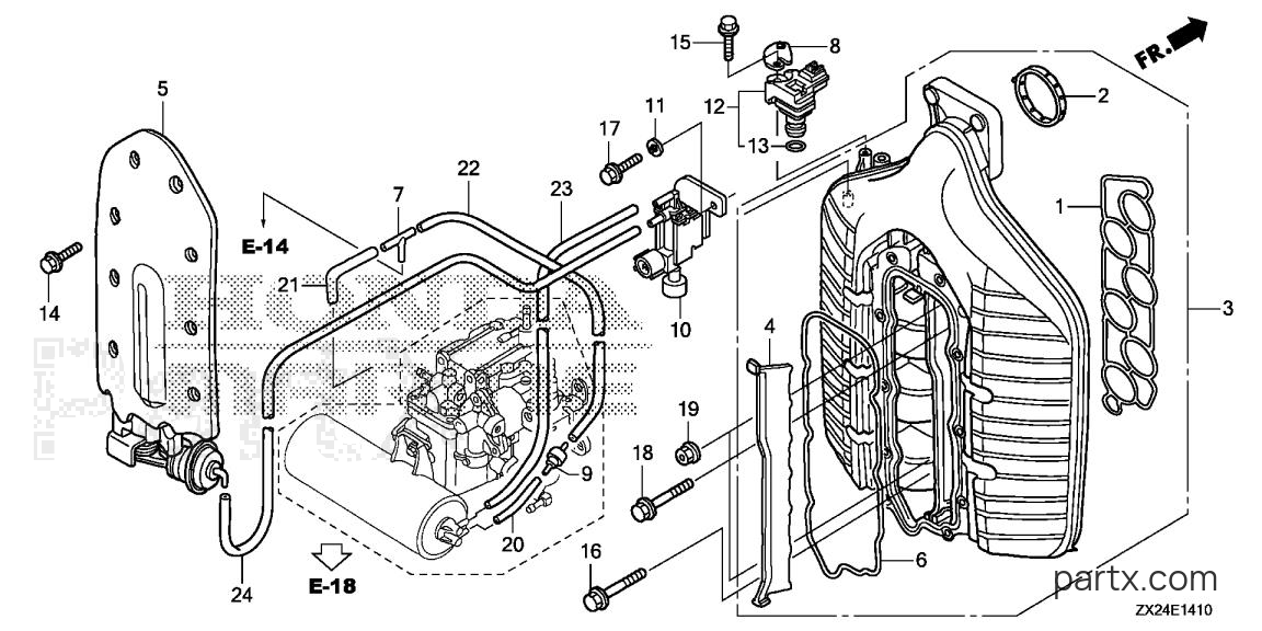 Honda BF250A LW - INTAKE MANIFOLD