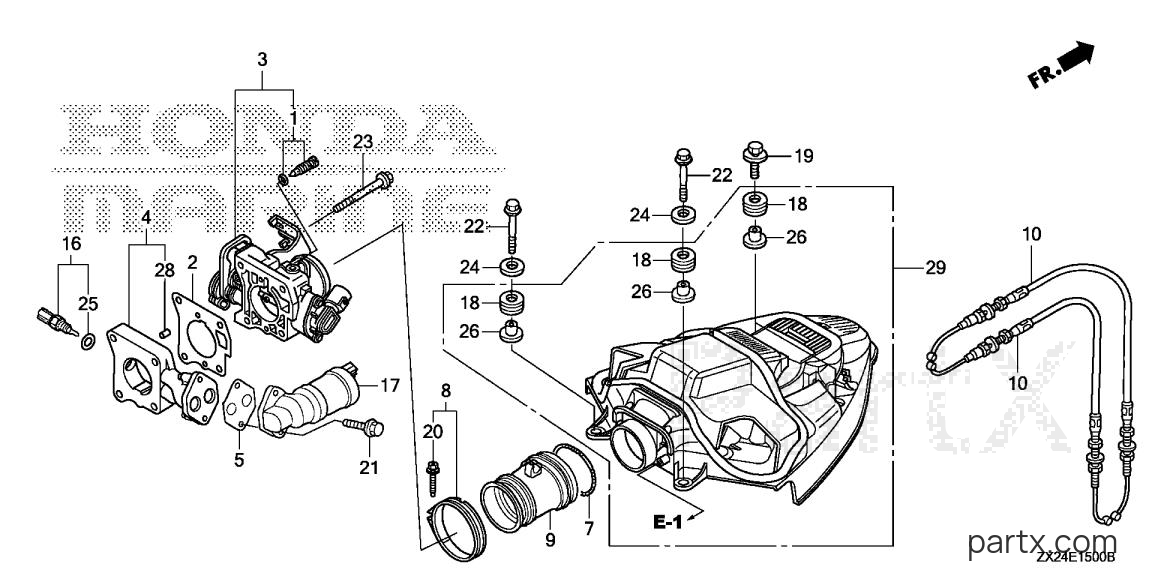 Honda BF250A LW - THROTTLE BODY