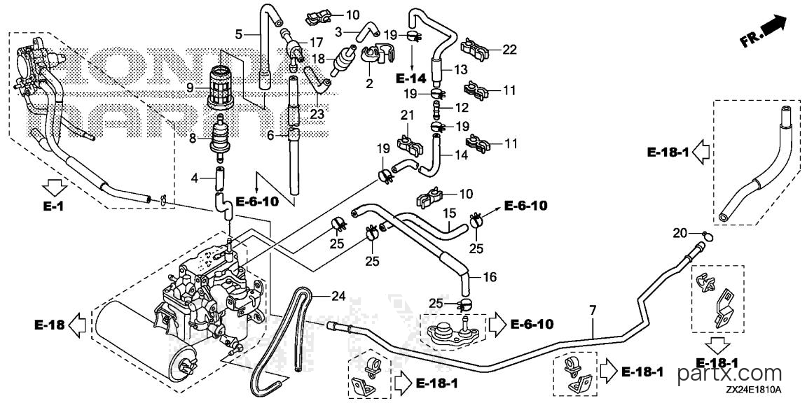 Honda BF250A XCA - PIPING