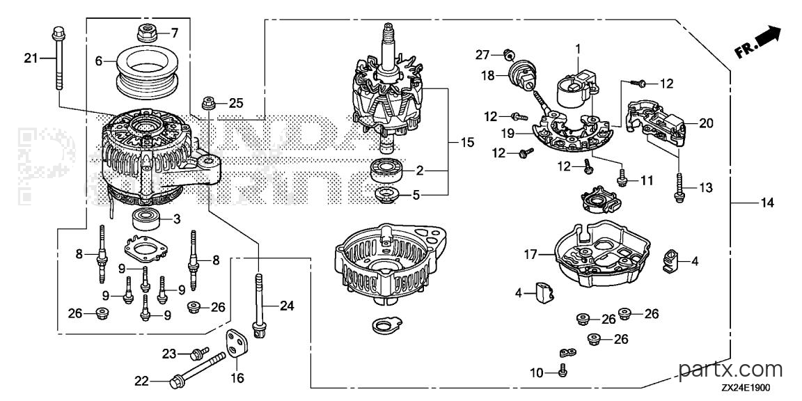 Honda BF250A XCW - ALTERNATOR