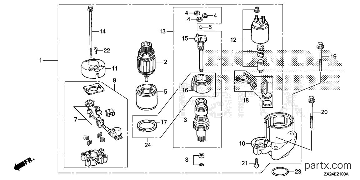Honda BF250A LW - STARTER MOTOR